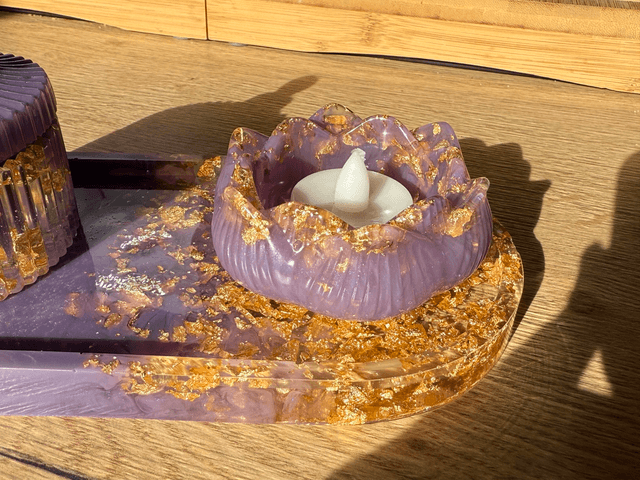 Plateau lotus en résine