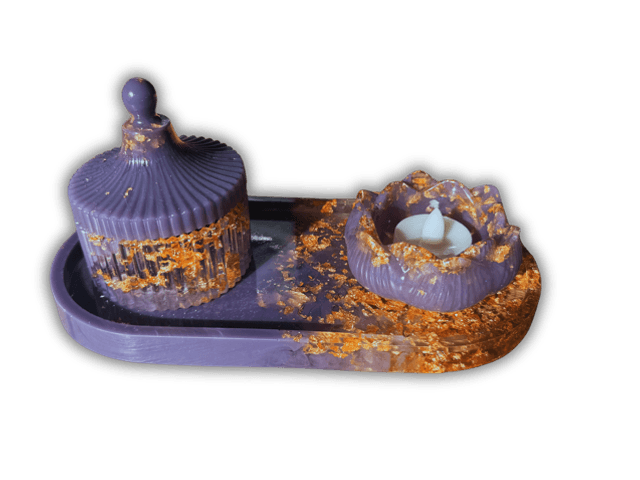 Plateau lotus en résine